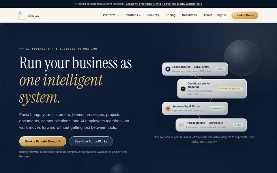 Fonix website homepage designed by Fonix Marketing