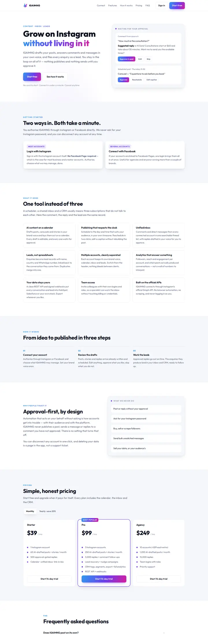 IGAIMNG website homepage designed by Fonix Marketing