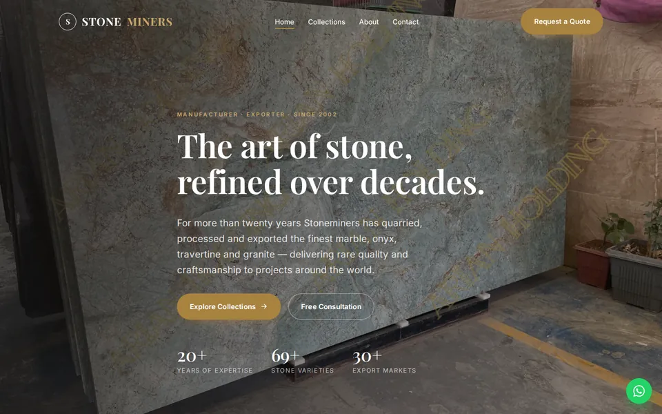 Stoneminers website homepage designed by Fonix Marketing