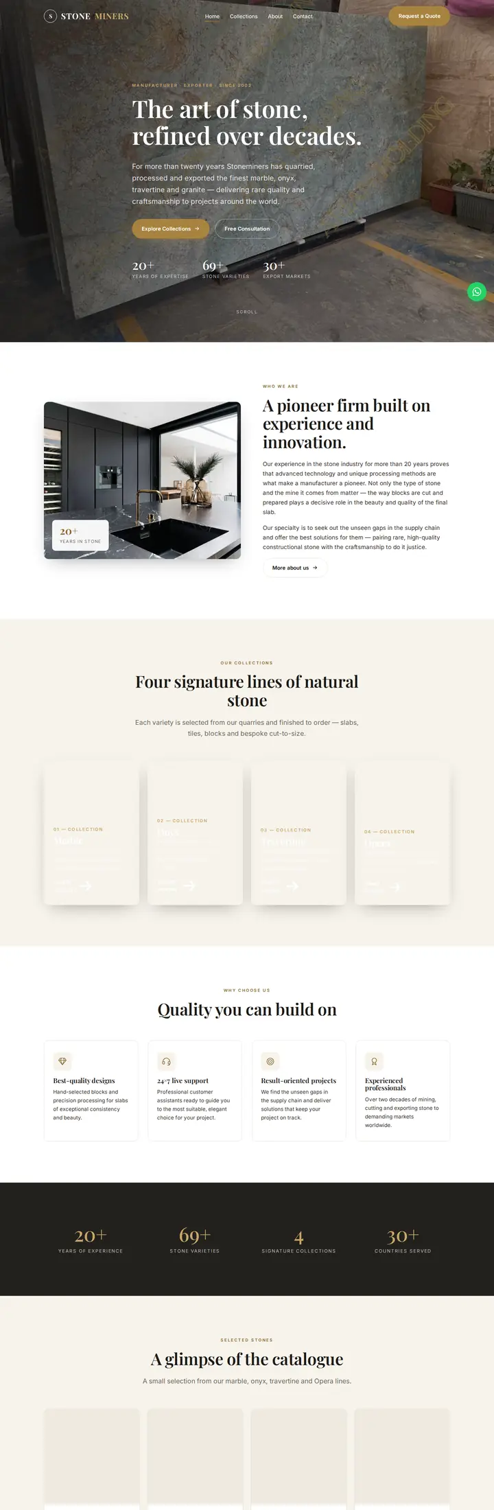 Stoneminers website homepage designed by Fonix Marketing